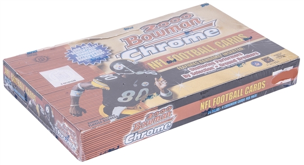 2000 Bowman Chrome Football Factory Sealed Hobby Box (24 Packs) - Possible Tom Brady Rookie Cards!